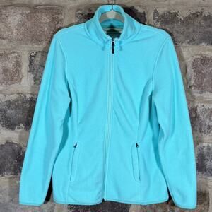 Amazon Essentials Fleece Jacket Woman's Large Aqua Blue Full Zip‎ Gorpcore